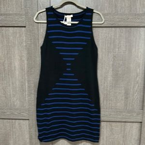 NWT New Trina by Trina Turk | Bodycon Black & Blue Sleeveless Dress | Size: L